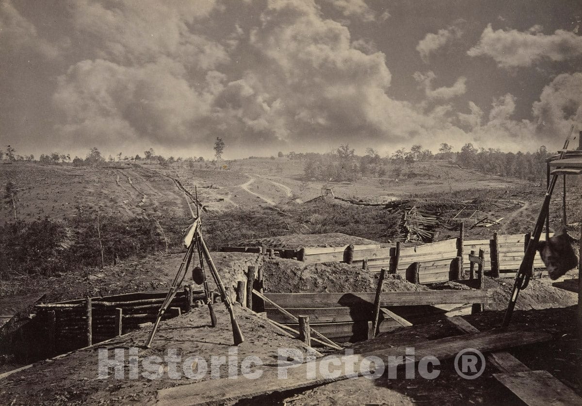 Photo Print : George N. Barnard - Rebel Works in Front of Atlanta, Georgia No. 5 : Vintage Wall Art