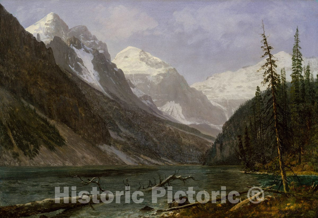 Art Print : Albert Bierstadt - Canadian Rockies (Lake Louise) : Vintage Wall Art