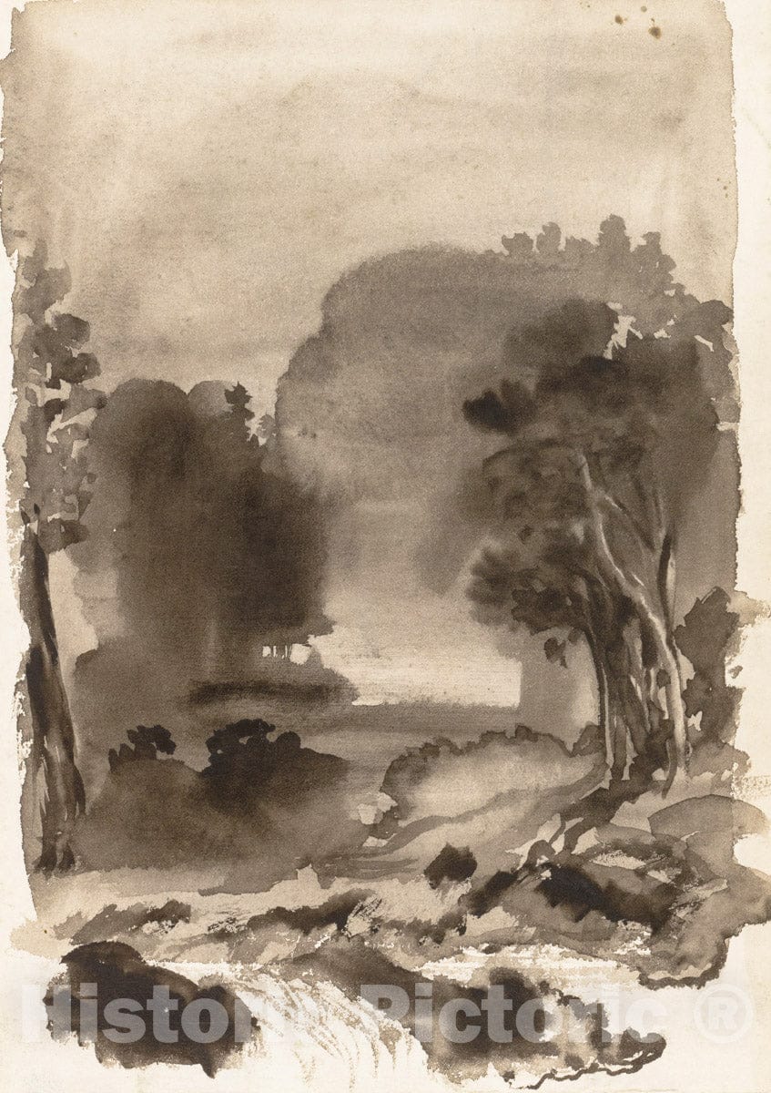 Art Print : Arthur B. Davies - Landscape  v.2 : Vintage Wall Art