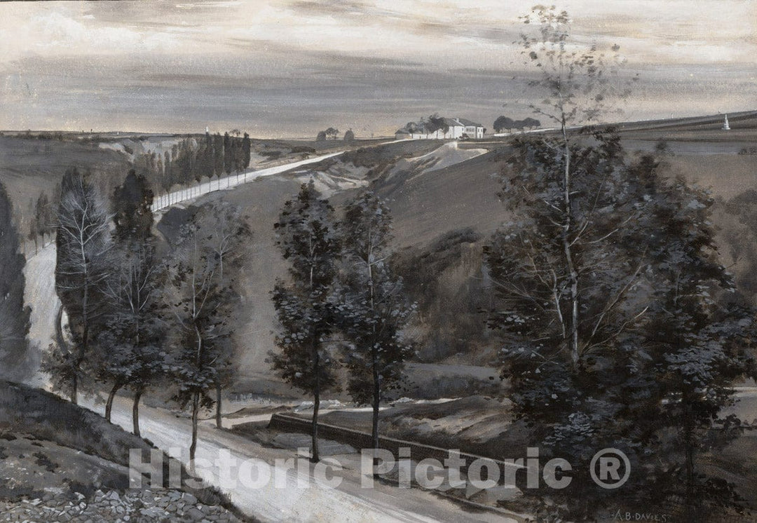 Art Print : Arthur B. Davies - A Road in France : Vintage Wall Art
