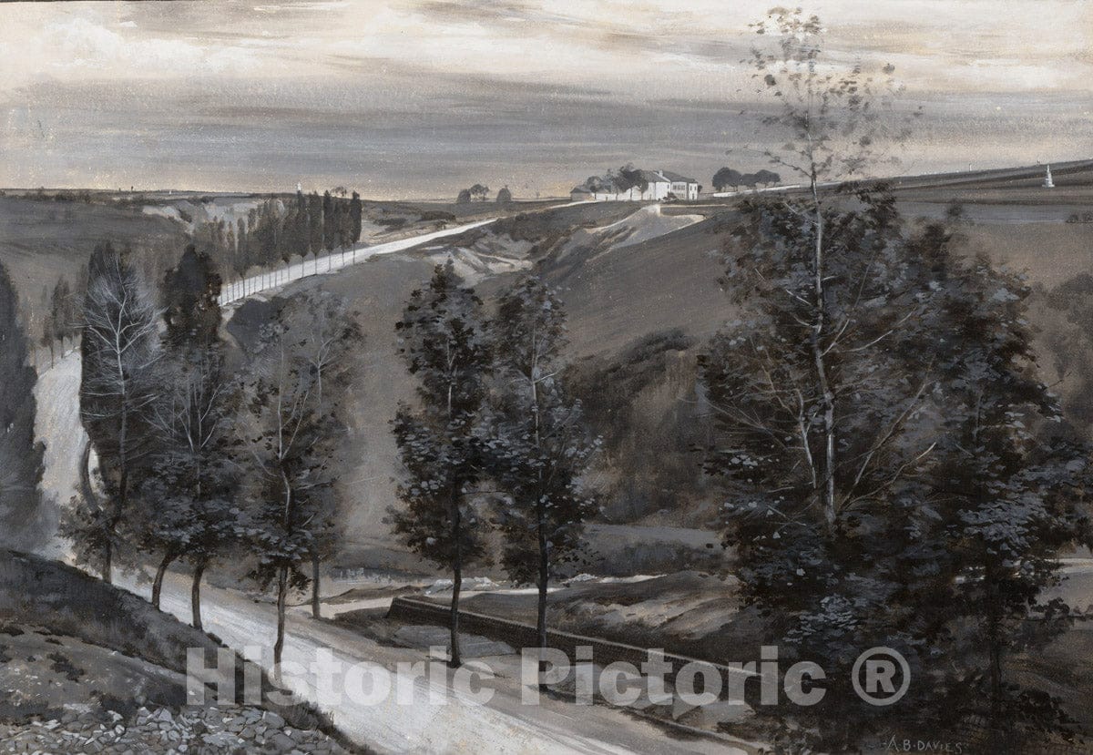 Art Print : Arthur B. Davies - A Road in France : Vintage Wall Art