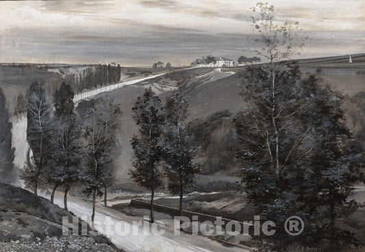 Art Print : Arthur B. Davies - A Road in France : Vintage Wall Art