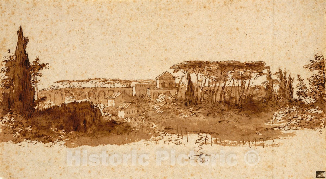 Art Print : Claude Lorrain (Claude Gellée) - Roman Landscape : Vintage Wall Art