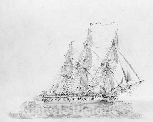 Art Print : John Singer Sargent - A Frigate : Vintage Wall Art