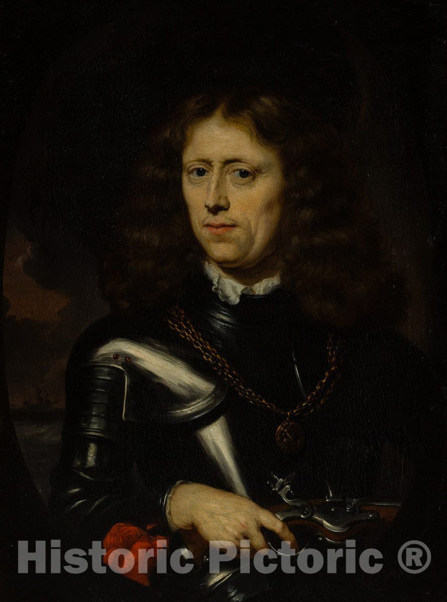 Art Print : Nicolaes Maes - Admiral Jacob Binkes (born about 1640, died 1677) : Vintage Wall Art