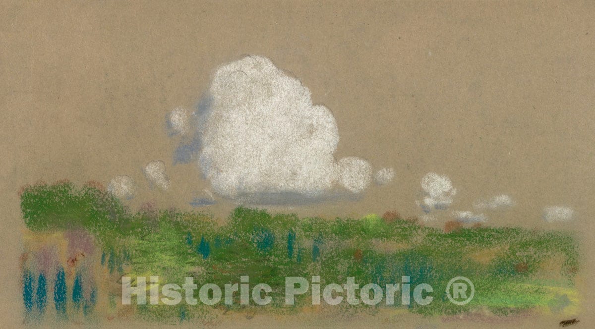 Art Print : Arthur B. Davies - Landscape with Clouds : Vintage Wall Art