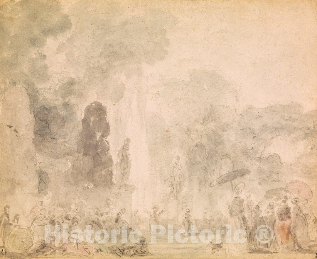 Art Print : Jean Honoré Fragonard - View of a Park : Vintage Wall Art