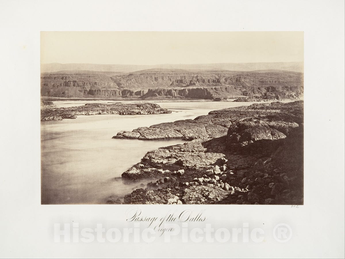 Photo Print : Carleton E. Watkins - Passage of The Dalles, Oregon : Vintage Wall Art