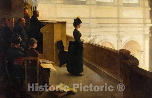 Art Print : Henry Lerolle - The Organ Rehearsal : Vintage Wall Art