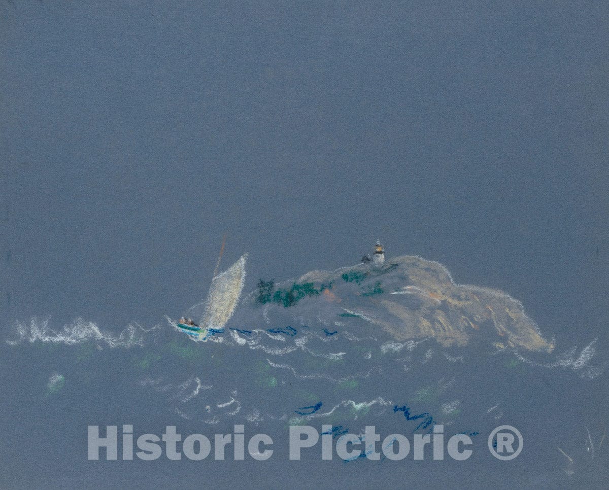 Art Print : Arthur B. Davies - Bear Island Light : Vintage Wall Art