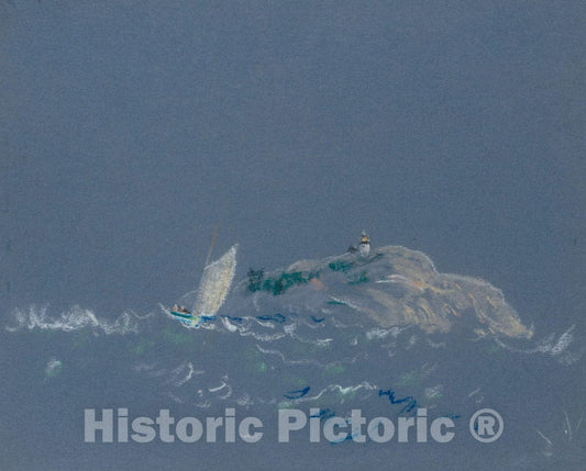 Art Print : Arthur B. Davies - Bear Island Light : Vintage Wall Art