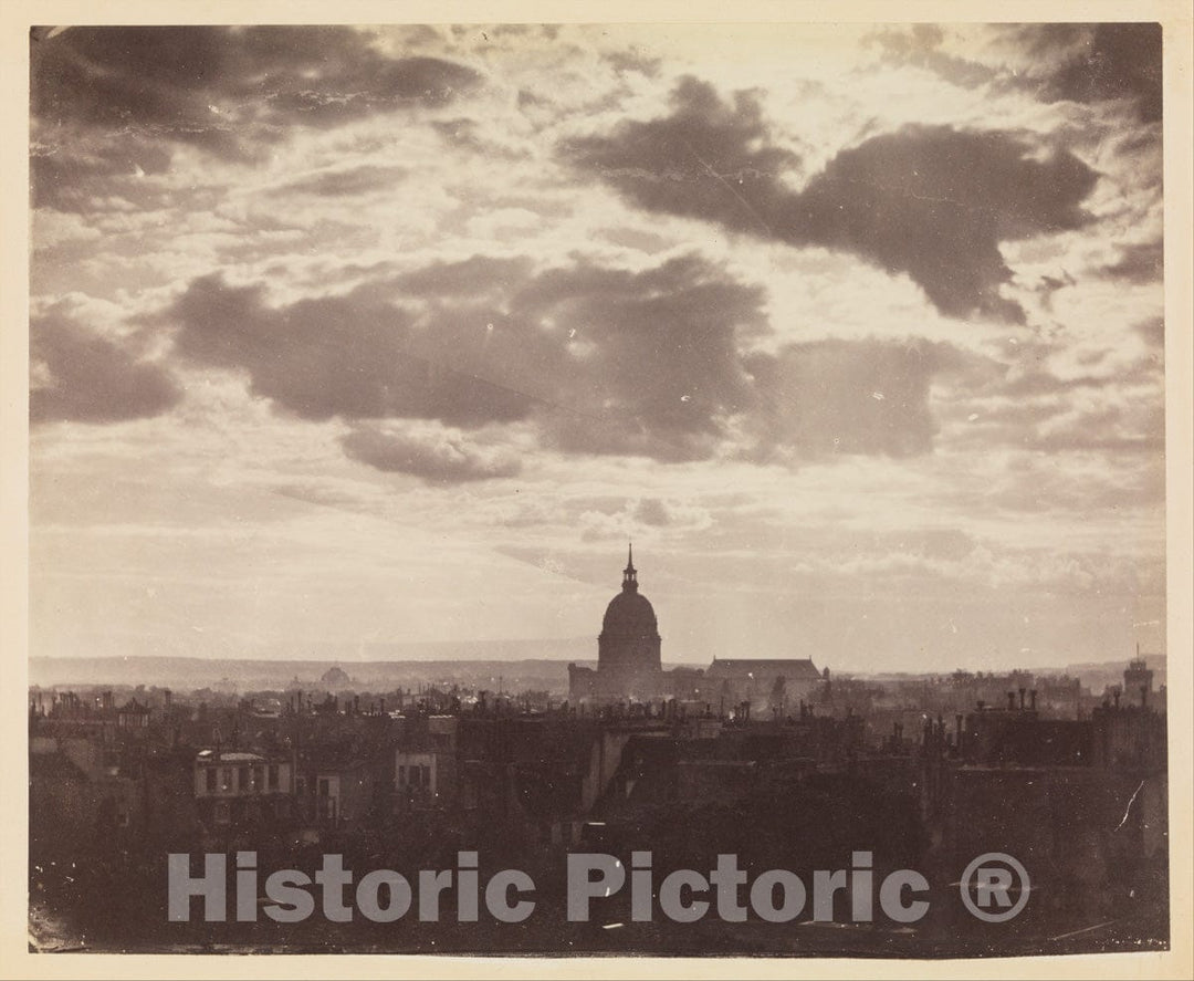 Photo Print : Charles Marville - Cloud Study Over Paris : Vintage Wall Art