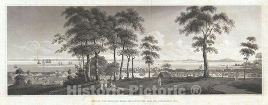 Art Print : Singapore, Elliot - Crawfurd, 1828, Vintage Wall Art