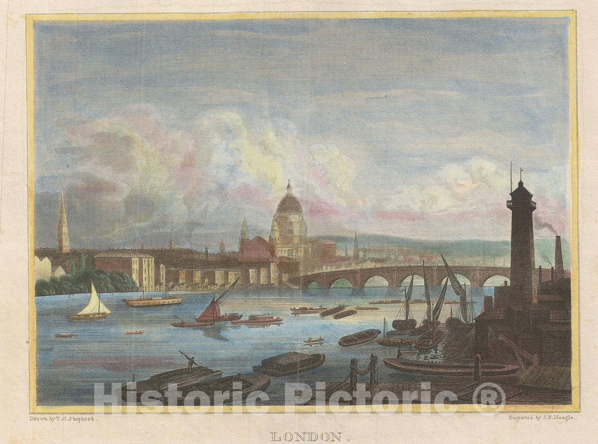 Art Print : London, England, Shepherd, 1828, Vintage Wall Art