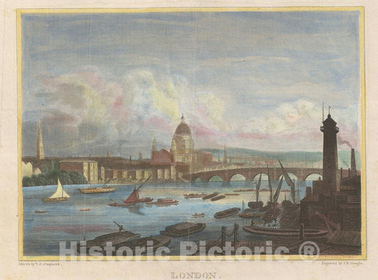 Art Print : London, England, Shepherd, 1828, Vintage Wall Art