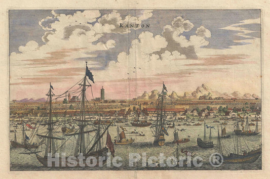 Art Print : Guangzhou, China, Van Der Aa or of, 1670, Vintage Wall Art