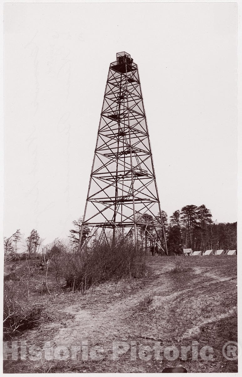 Photo Print : Andrew Joseph Russell - Crow's Nest Signal Tower Near Bermuda Hundred : Vintage Wall Art