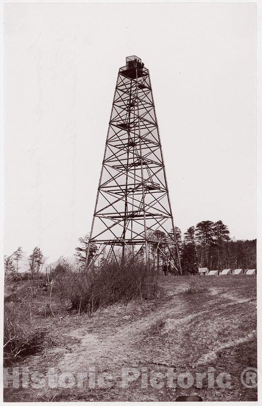 Photo Print : Andrew Joseph Russell - Crow's Nest Signal Tower Near Bermuda Hundred : Vintage Wall Art