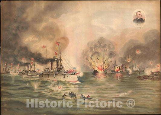 Art Print : Battle of Manila, The Philippines, Xanthus Russell Smith, 1898, Vintage Wall Art