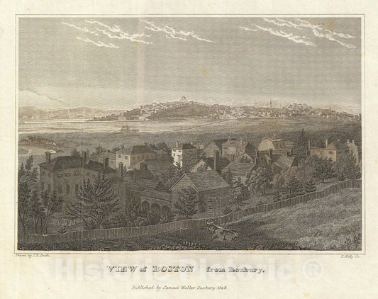 Art Print : Boston, Massachusetts, Smith, 1828, Vintage Wall Art