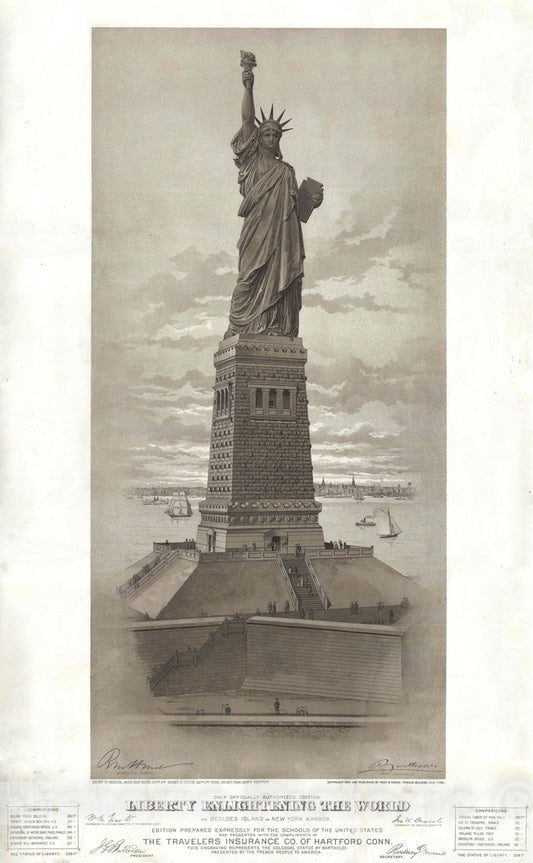 Art Print : Statue of Liberty, 1885, Vintage Wall Art