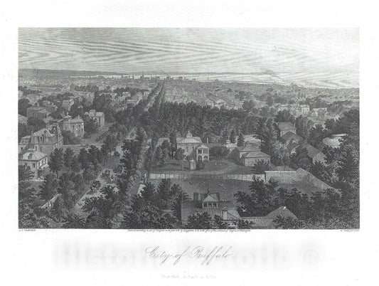 Art Print : Buffalo, New York, Warren, 1873, Vintage Wall Art