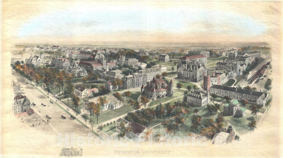 Art Print : Princeton University, New Jersey, Richard Rummell, 1906, Vintage Wall Art