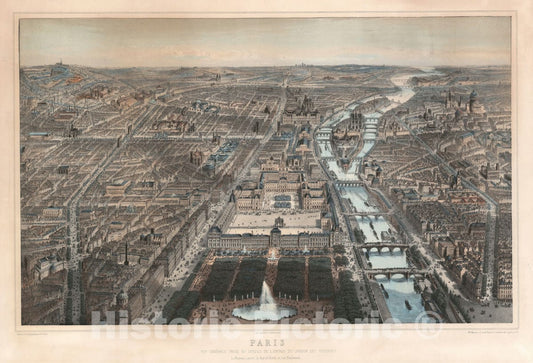 Art Print : Paris, France, Fichot, 1867, Vintage Wall Art