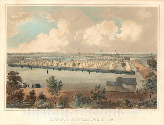 Art Print : Camp Oliver, North Carolina, Sarony, 1863, Vintage Wall Art