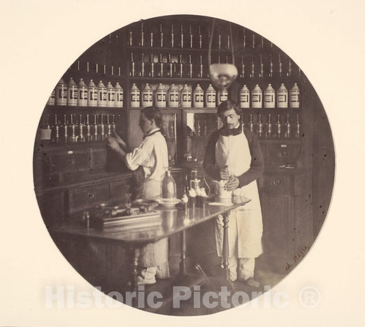 Photo Print : Charles Nègre - Asile Impériale de Vincennes, la pharmacie : Vintage Wall Art