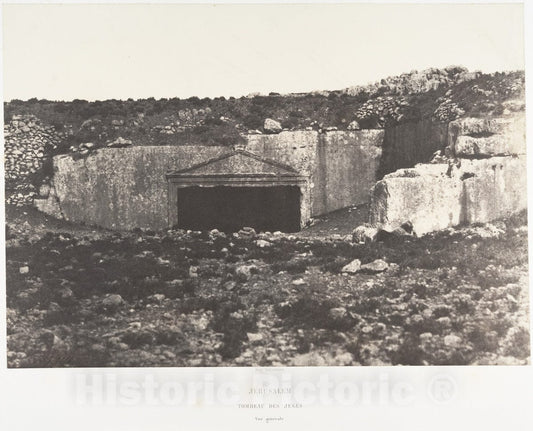 Photo Print : Auguste Salzmann - Jérusalem, Tombeau des Juges, Vue générale : Vintage Wall Art