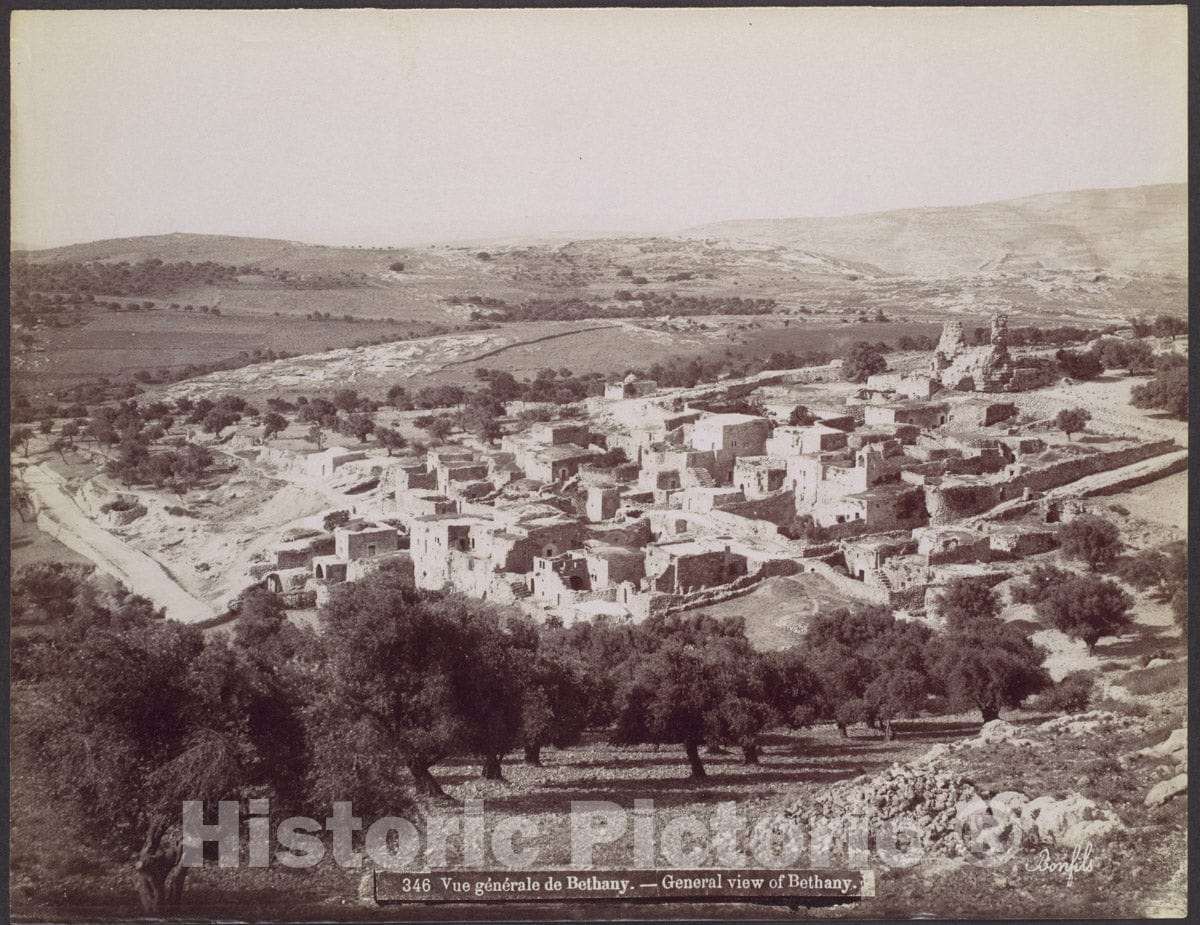 Photo Print : Félix Bonfils - Vue générale de Bethany - General View of Bethany : Vintage Wall Art