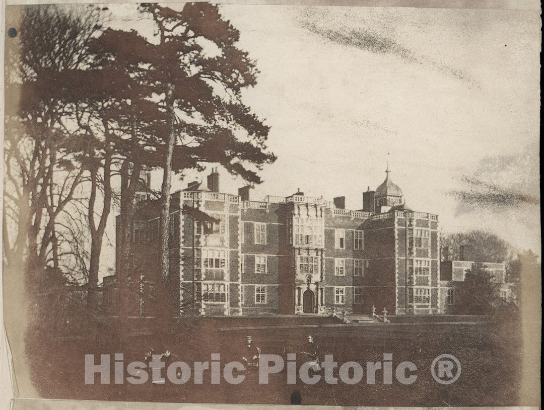 Photo Print : Charlton House with Seated Figures in Foreground : Vintage Wall Art