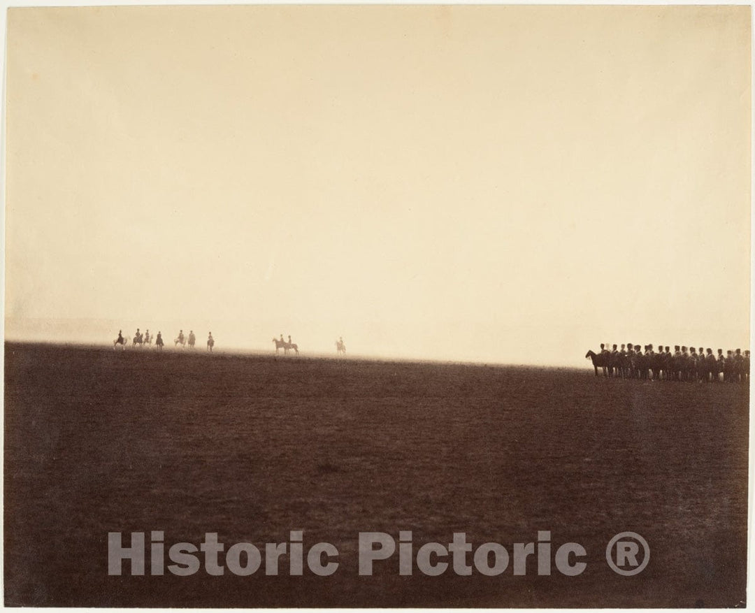 Photo Print : Gustave Le Gray - Cavalry Maneuvers, Camp de Châlons : Vintage Wall Art