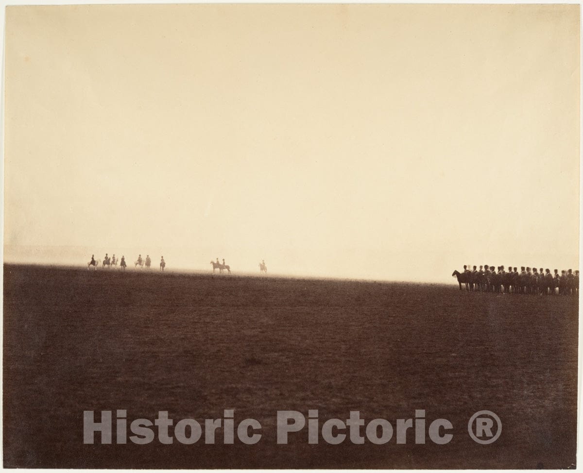 Photo Print : Gustave Le Gray - Cavalry Maneuvers, Camp de Châlons : Vintage Wall Art