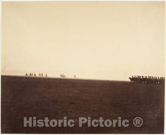 Photo Print : Gustave Le Gray - Cavalry Maneuvers, Camp de Châlons : Vintage Wall Art