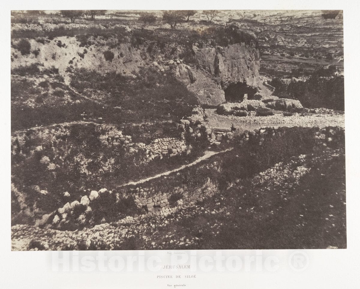Photo Print : Auguste Salzmann - Jérusalem, Piscine de Siloe, Vue générale : Vintage Wall Art