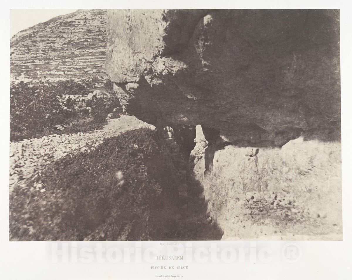 Photo Print : Auguste Salzmann - Jérusalem, Piscine de Siloe, Canal taillé Dans le ROC : Vintage Wall Art