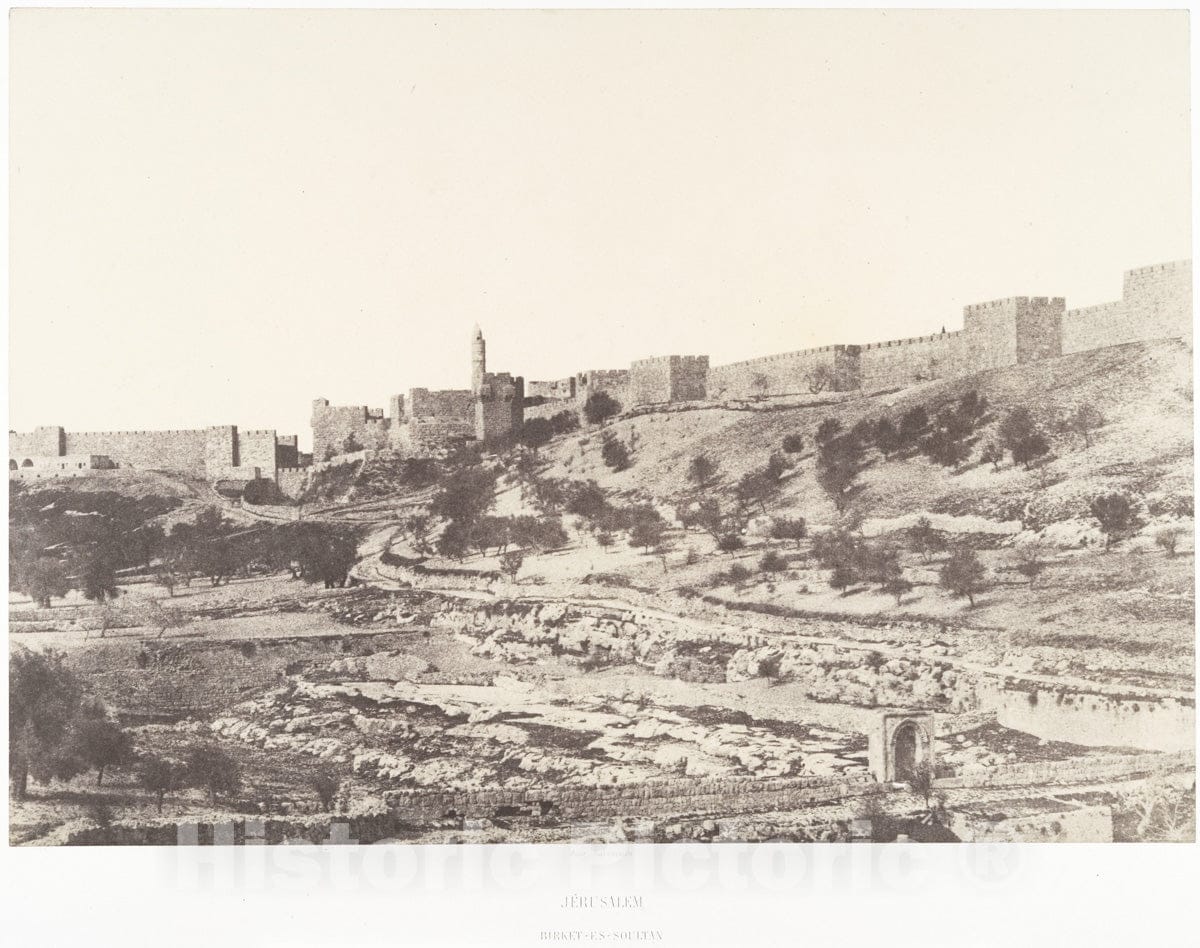 Photo Print : Auguste Salzmann - Jérusalem, Birket-ES-Soutlan : Vintage Wall Art