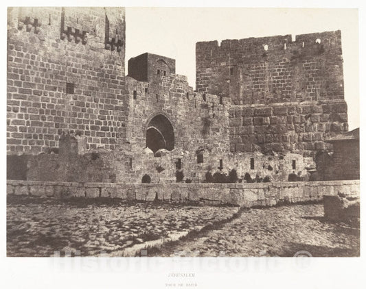 Photo Print : Auguste Salzmann - Jérusalem, Tour de David : Vintage Wall Art