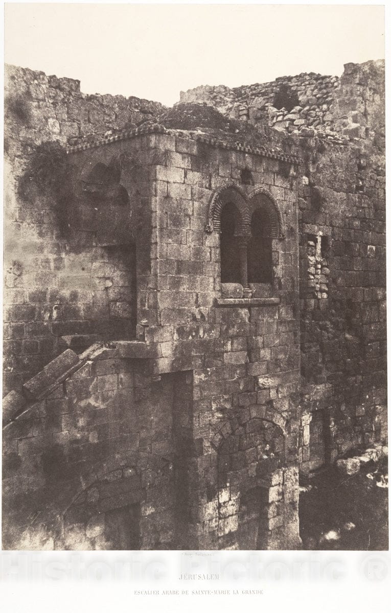 Photo Print : Auguste Salzmann - Jérusalem, Escalier arabe de Sainte-Marie-la-Grande : Vintage Wall Art
