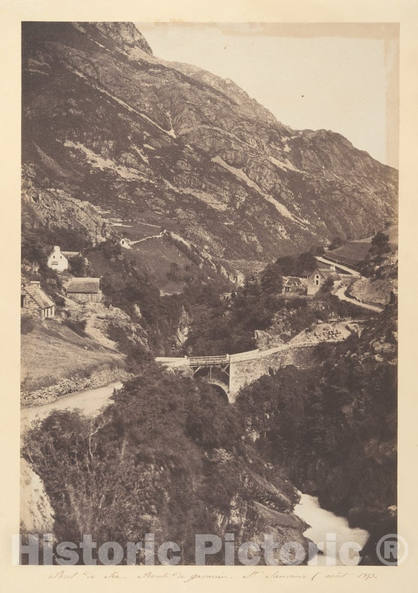 Photo Print : Joseph Vigier - Pont de Sia Route de Gavarnie St Sauveur : Vintage Wall Art