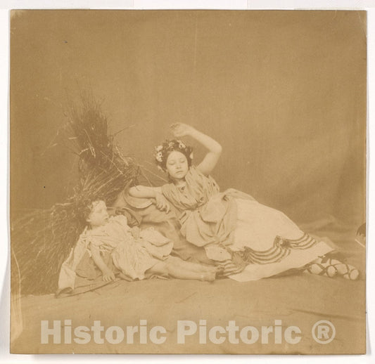 Photo Print : Roger Fenton - Royal Children in Tableau of The Seasons : Vintage Wall Art