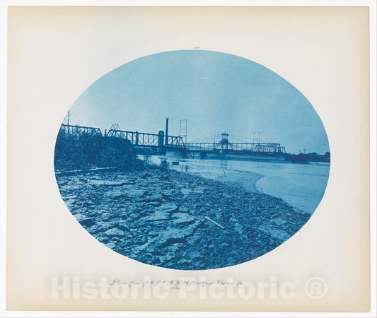 Photo Print : Henry P. Bosse - No. 199. Draw Span of Chicago & North Western Rail Road Bridge at Clinton, Iowa : Vintage Wall Art