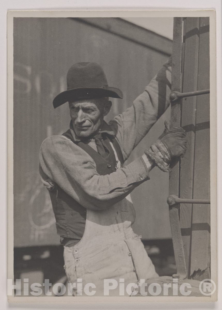 Photo Print : Lewis Hine - Old Time Freight Brakeman – New York Central : Vintage Wall Art