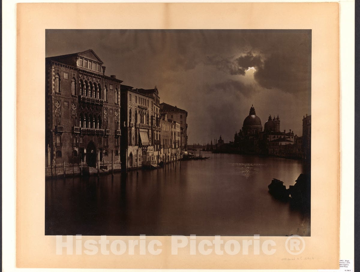 Photo Print : Carlo Naya - Night View of The Grand Canal, Venice : Vintage Wall Art