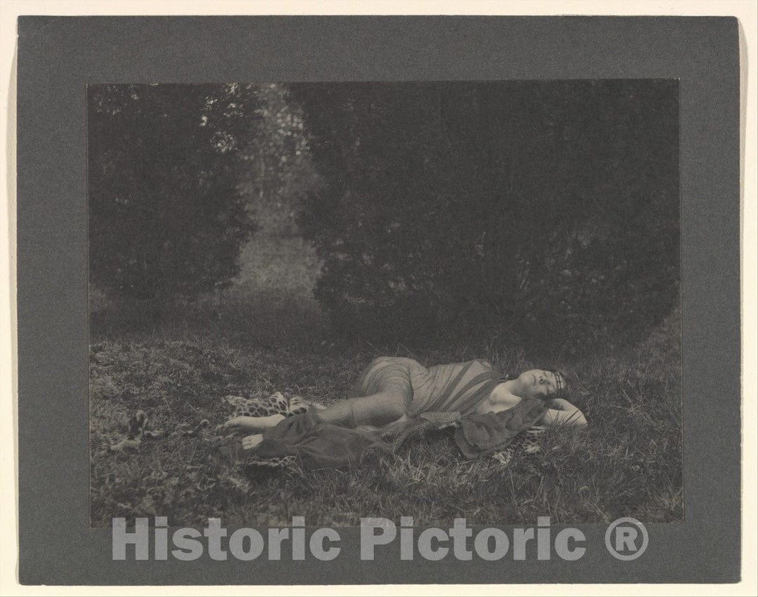 Photo Print : F. Holland Day - Draped Nude Lounging on The Grass : Vintage Wall Art