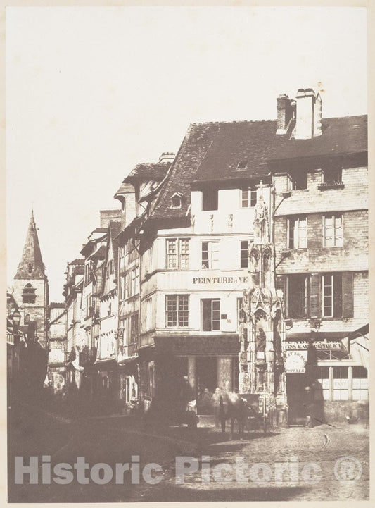Photo Print : Edmond Bacot - Fontaine de la Croix de Pierre, Rouen : Vintage Wall Art