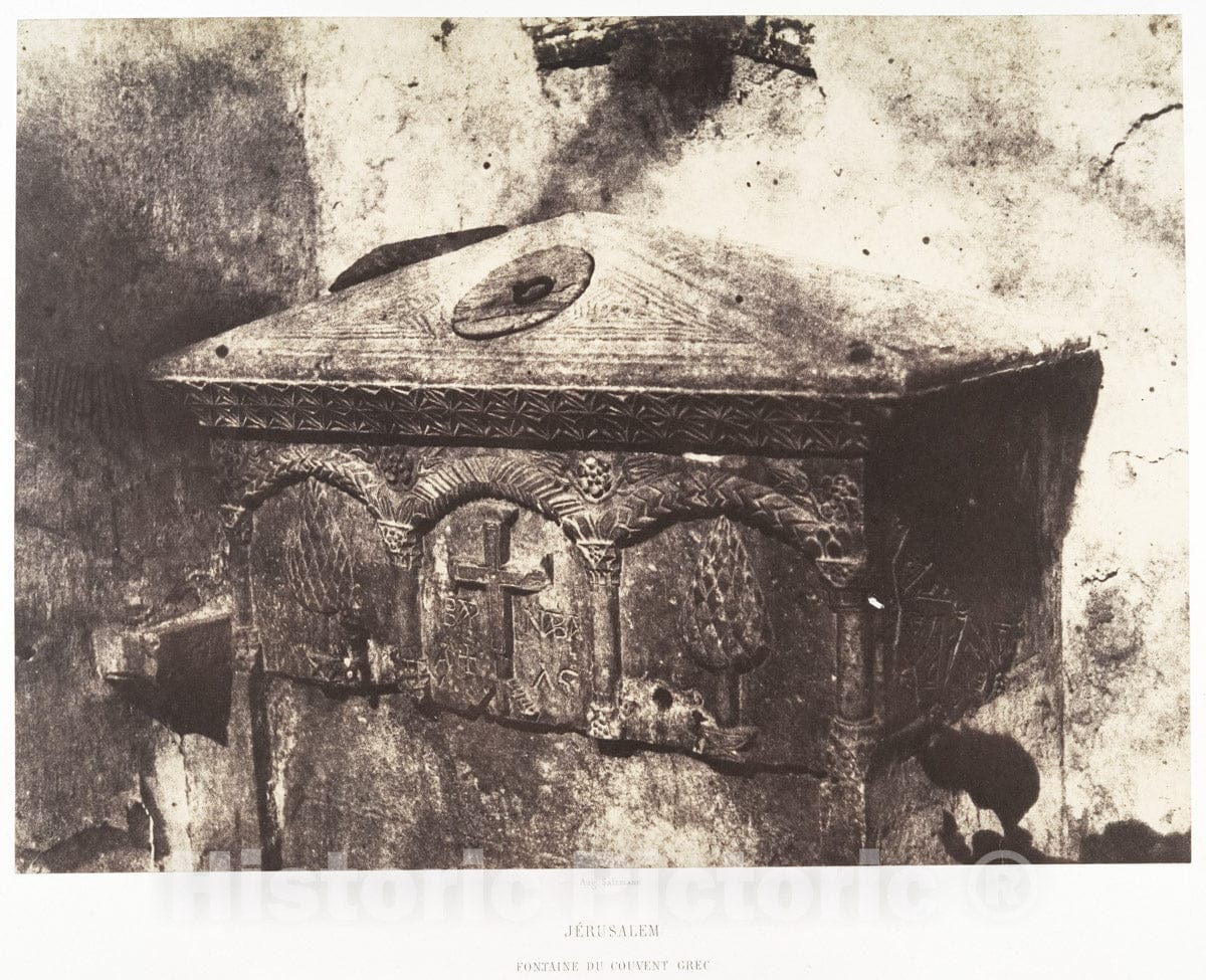 Photo Print : Auguste Salzmann - Jérusalem, Fontaine du Couvent grec : Vintage Wall Art