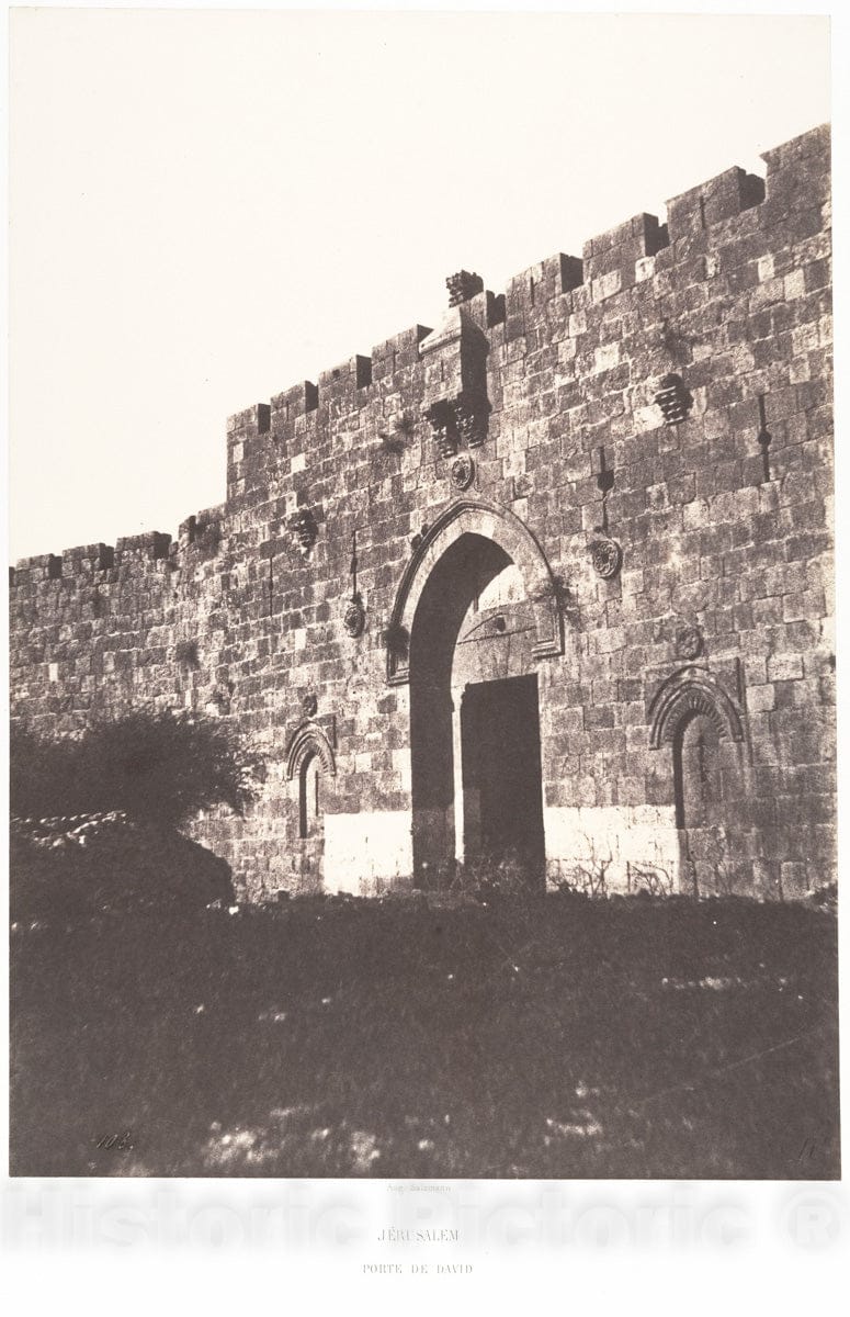 Photo Print : Auguste Salzmann - Jérusalem, Porte de David, Vue extérieure : Vintage Wall Art